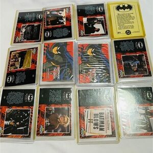 Vintage Batman Returns Movie Trading Cards Lot - Red, Black, Yellow